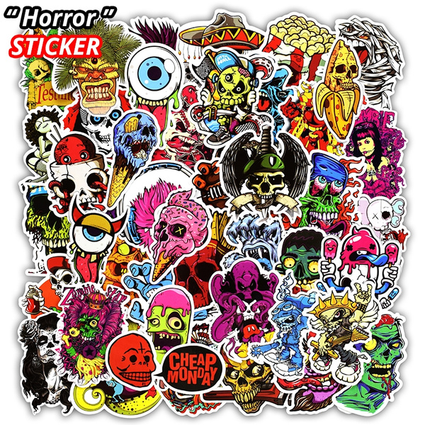 50 Pcs Mixed Horror Stickers for 