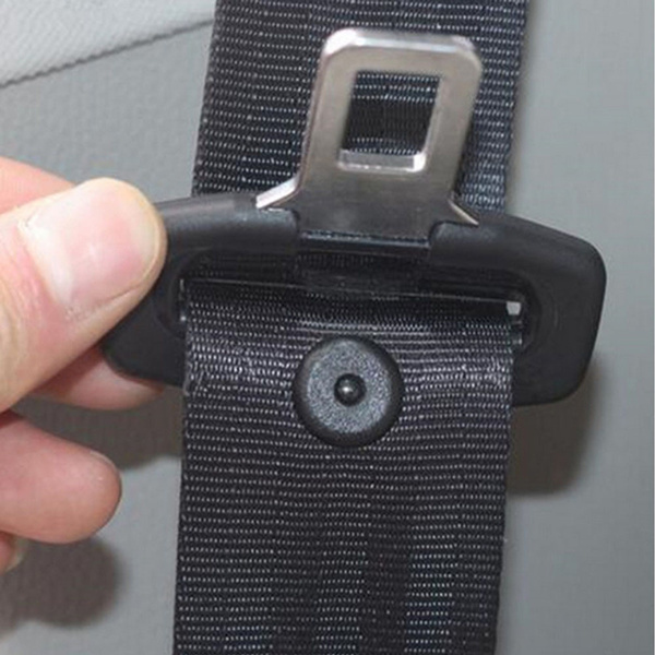 Spacing Black Safety Clip Stop Button Retainer Seat Belt Stopper Limit Buckle