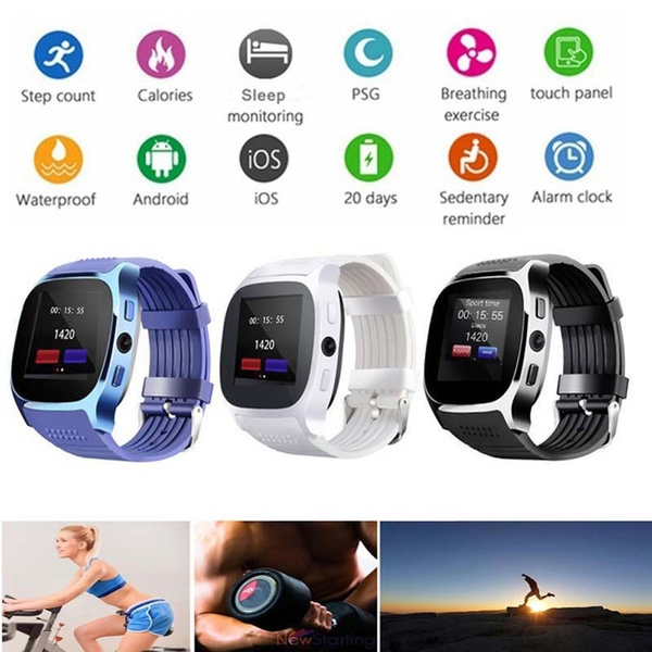 Reloj inteligente Mifree Bluetooth T8 compatible con tarjeta SIM y TF con  cámara sincronizada, mensaje de llamada, reloj inteligente para hombres  para Xiaomi HTC, teléfono Android | Wish