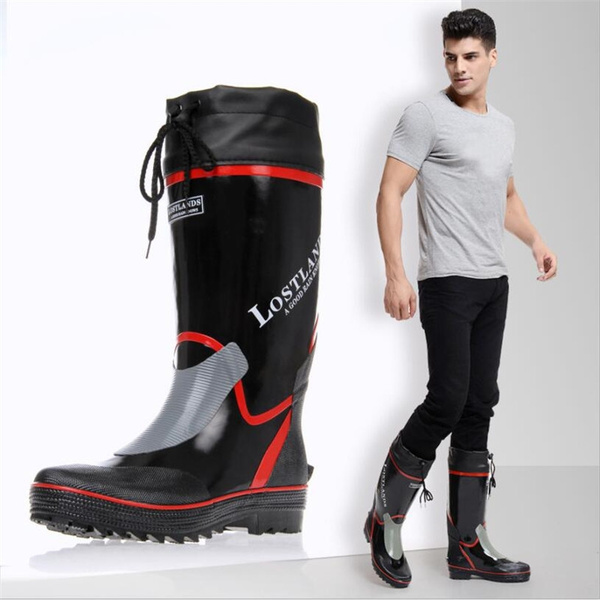 High-quality Men's Rain Boots Fishing Boots Rubber Boots Shoes Waterproof  Wellies Men Shoes Water Shoes