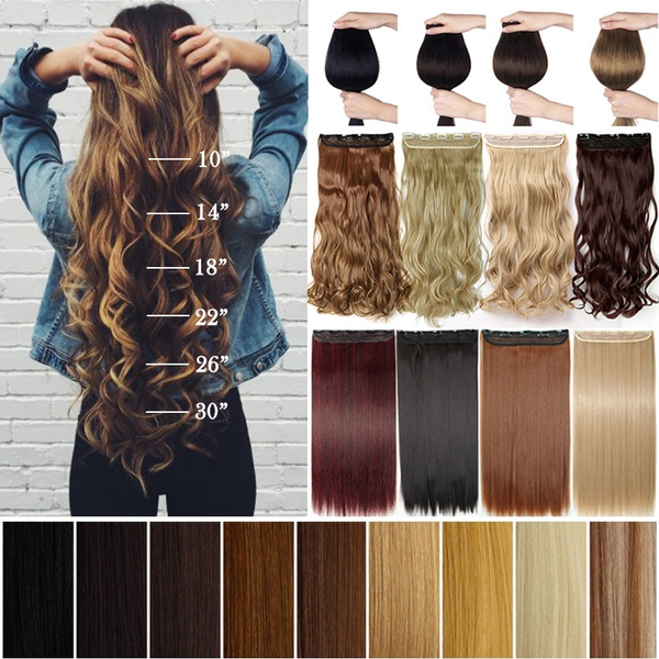 Long Curly Straight Clip In Hair Extensions One Piece 1 2 Full Head Hair Extension 145 155g