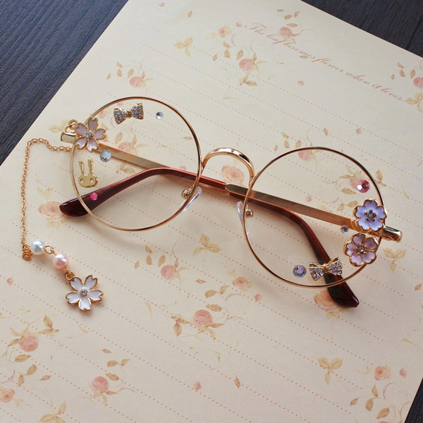 Retro Round Clear Lens Glasses Classic Men's Or Women's Metal Frame Cute  glasses
