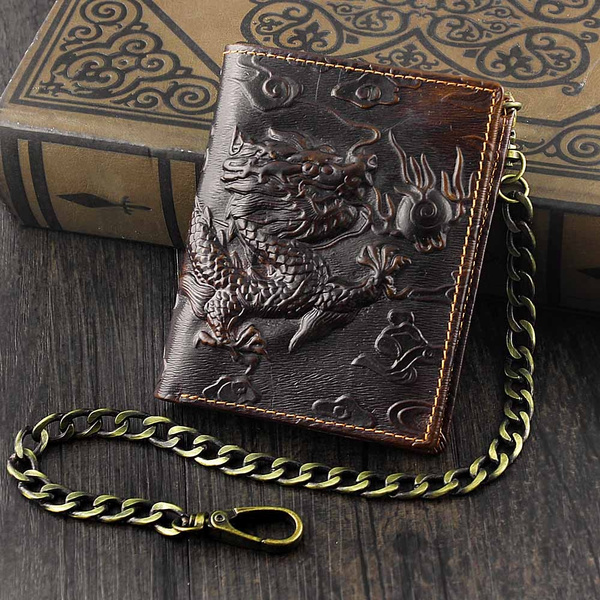 Vintage Dragon Cartera Para Hombre Tarjeta Delgada Monedero Vintage Dragon Cartera Para Hombre Tarjeta Delgada Monedero