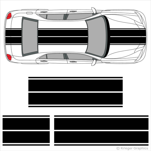 1set Chrysler 300 Dual Rally Racing Stripes 3m Vinyl Double Stripe Decals Wish