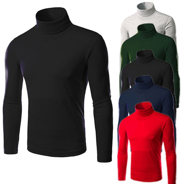 Men's Thermal High Collar Turtle Neck Skivvy Long Sleeve Sweater ...