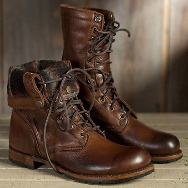 faux leather boots mens