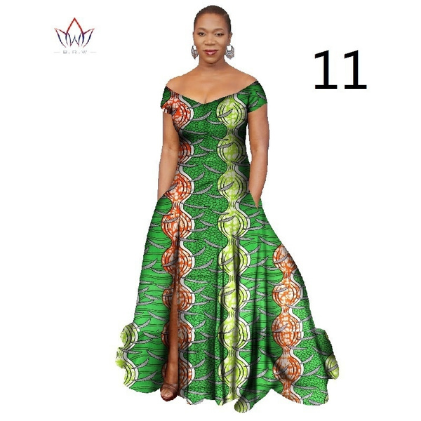 V-cou Robe Longue Afrique Bazin Riche Cire Imprimer Robes pour Femmes Plus  La Taille Femme Ankara Robe Partie Robe De Bal WY445 | Wish