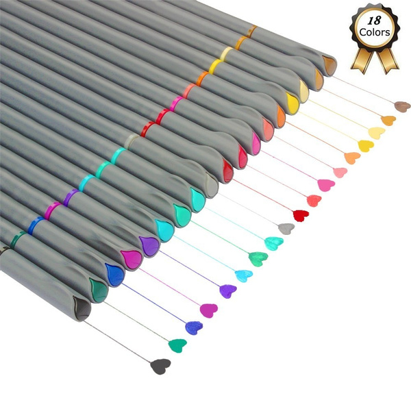 Fineliner Color Pens Set, Taotree Fine Line Colored Sketch Writing Drawing  Pens for Bullet Journal Planner Note Taking and Coloring Book, Porous Fine  Point Pens Markers (18 color)