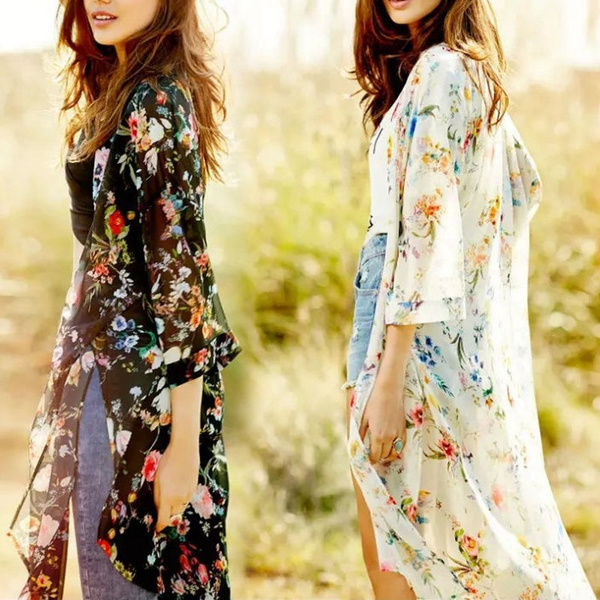 plus size chiffon kimono jacket