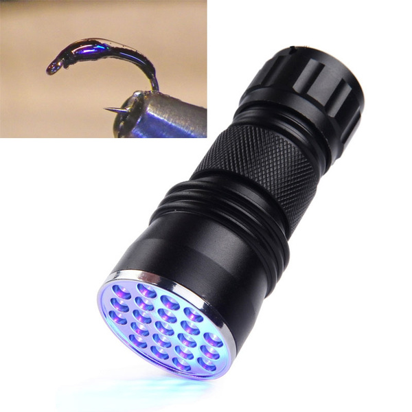21LED Universal UV Glue Cure Light Torch for Fly Tying Fly Fishing Tools