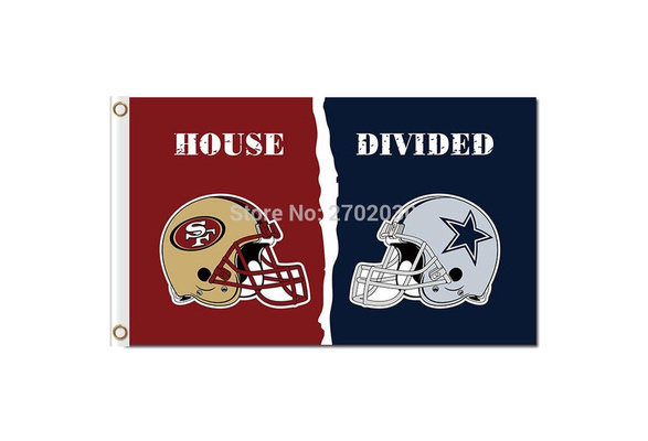 San Francisco 49ers vs Dallas Cowboys House Divided Football Flag 3x5 ft  NFL