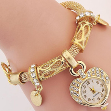 Bracelet watches Fashion Ladies Girls Women's Watch "love heart"Round quartz watch