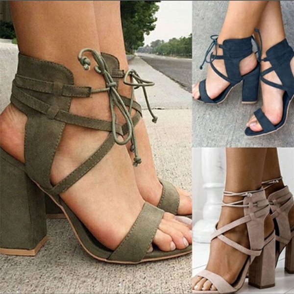 Antonio Melani | Whittley | Cross Ankle Strap Block Heels | 9.5M | Suede  Neutral | eBay