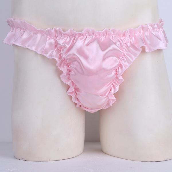 Mens pink hot sale satin underwear