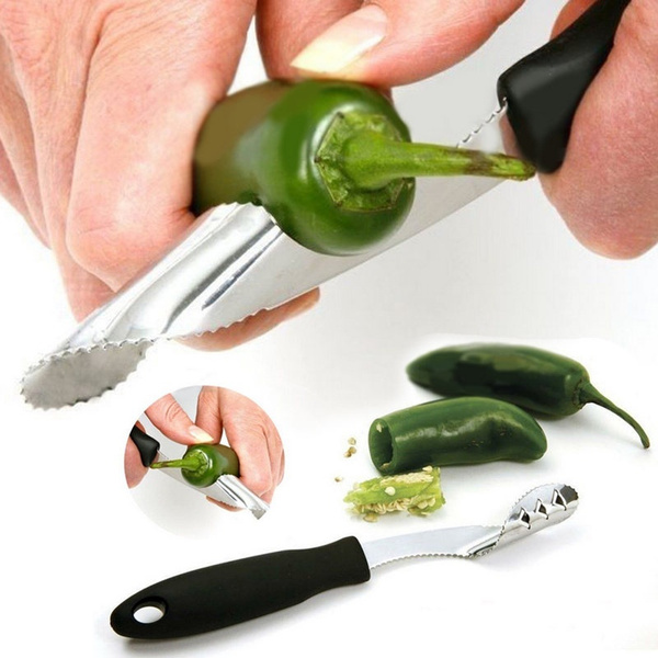 Universal Jalapeno Pepper Corer Stainless Steel Serrated Seed Remover Kitchen Tools Black Wish Universal Jalapeno Pepper Corer Stainless Steel Serrated Seed Remover Kitchen Tools Black Wish