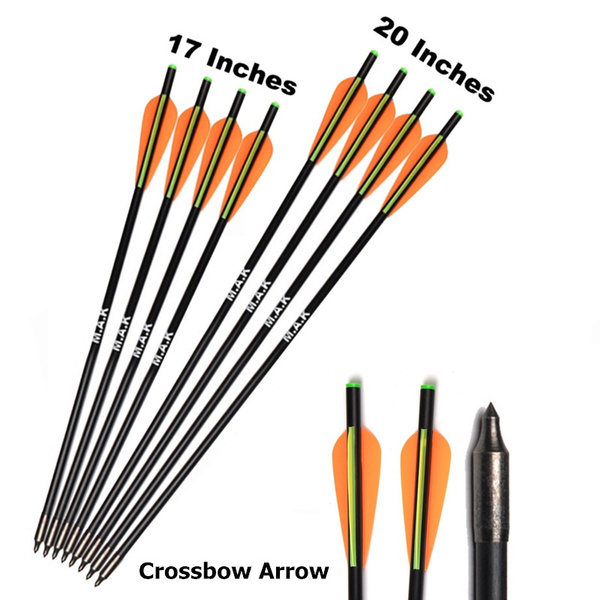 12pcs 20" Fiberglass Crossbow Archery Arrows Diameter 8mm Tips Bow for Hunting 