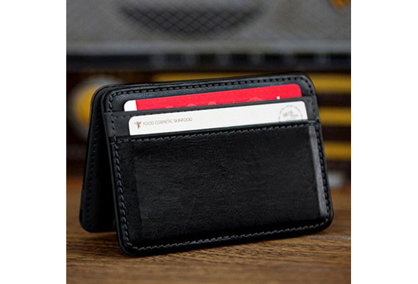  Luxury Mini Neutral Magic Bifold Leather Wallet Card