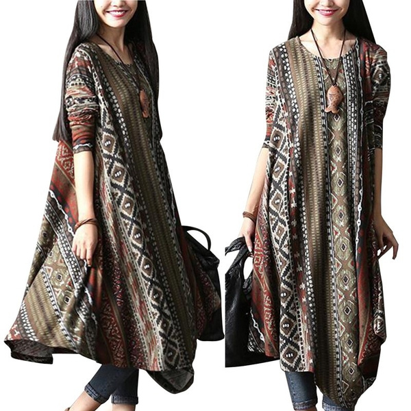 Bohemia Womens Kaftan Pinstriped Long Sleeve Striped Plus Long Maxi Dress S-5XL Bohemia Womens Kaftan Pinstriped Long Sleeve Striped Plus Long Maxi Dress S-5XL