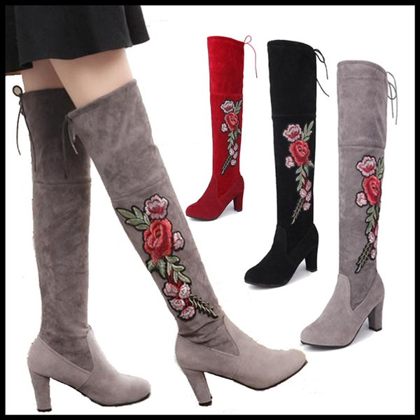 New Style Embroidery Flower Boots 