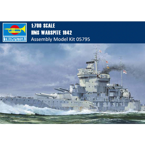 Trumpeter 05795 1/700 Scale HMS Warspite 1942 Battleship Military ...