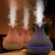 LED Lights Electric Wood Grain Aroma Essential Oil Diffuser Ultrasonic Air Humidifier