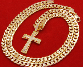 Cross Pendant, Cross, 14k Gold, menspendantnecklacechain