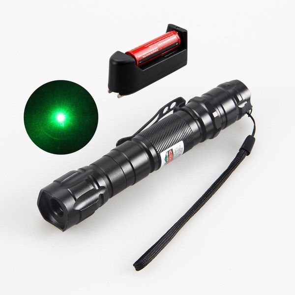 30 Miles 532nm Verde Penna Puntatore Laser Regolabile 1mw 18650 Batteria  Luce