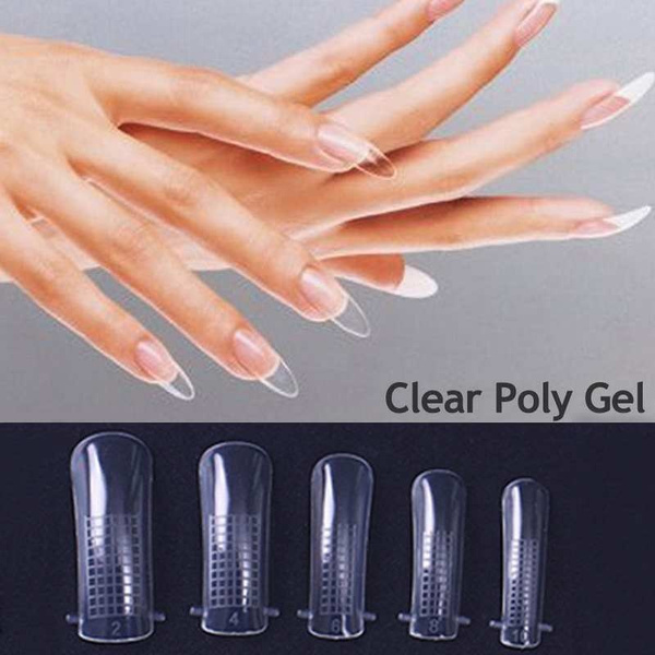 100pcs Set Clear Nail System Form For Uv Acrylic False Nail Art Mold Extension Tips Wish