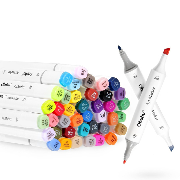 Ohuhu 80 Colors Dual Tips Permanent Marker Pens Art Markers Highlighters With Carrying Case For Drawing Sketching Adult Coloring Highlighting And Underlining Wish