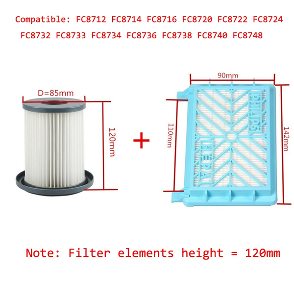 2pcs Vacuum Cleaner HEPA Filters+12cm Filter Element for Philips FC8720 FC8732 2pcs Vacuum Cleaner HEPA Filters+12cm Filter Element for Philips FC8720 FC8732