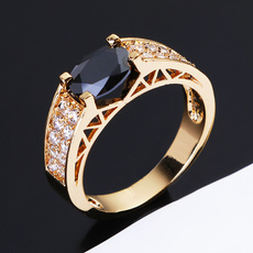 crystal ring, 10kt, gold, Engagement Ring