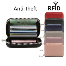 Bank Card Credit Card Security Lady Card Package Men Card Package Multi - Functional Zipper Leather Wallet