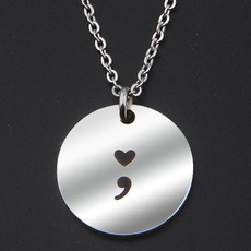 Heart, Chain Necklace, Jewelry, semicolon