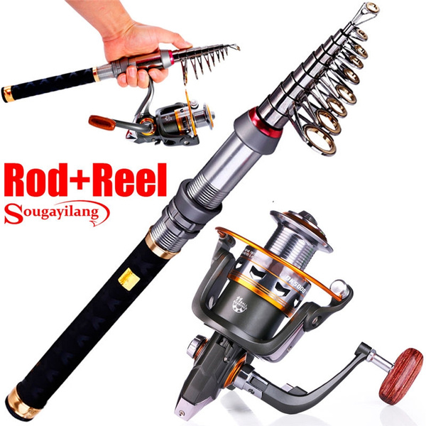 Fishing Rod and Reel Set Telescopic Fishing Rods Pole with 11BB Fishing  Spinning Reel Saltwater Freshwater Fishing Gear Portable Travel Fishing  Tackle