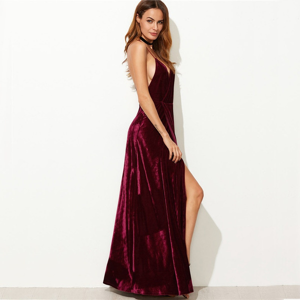 backless velvet gown