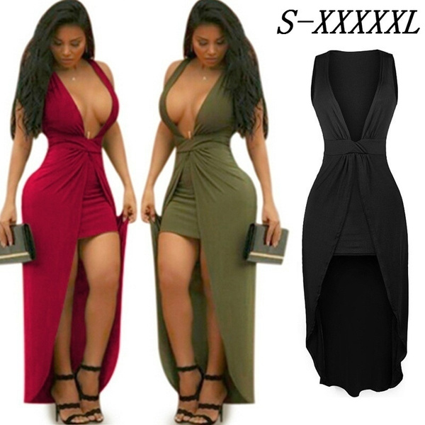 deep v neck bodycon dress