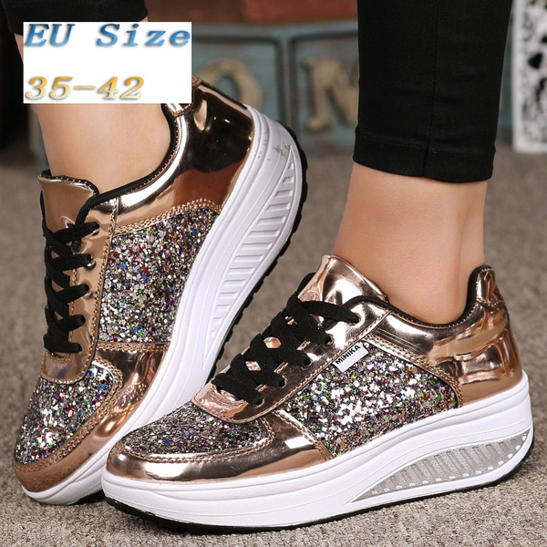 Women Sneakers Sequins Shake Shoes Fashion Girl Sport Shoes Fitness ...