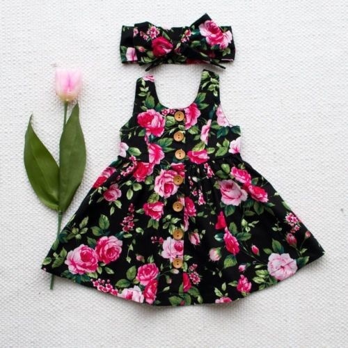 baby girl dress with matching headband