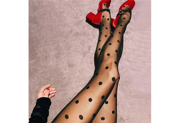 New Style Pantyhose Women's Fashion Tights Big Polka Dots Entirely Seamless  Sexy Sheer Long Stockings Tight for Lady Girls Pantyhose Clothes Black  Leggings