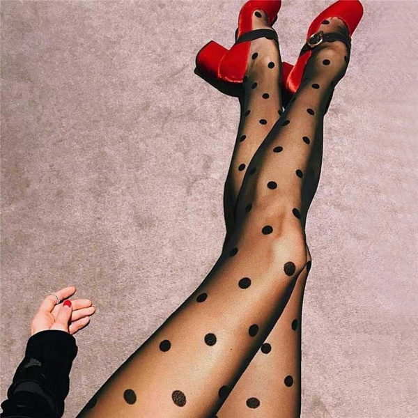 New Style Pantyhose Women s Fashion Tights Big Polka Dots Entirely