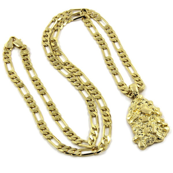 REAL 14k Gold Rope Chain Necklace Nugget Cross Charm Pendant SET 3mm 1 – My  Elite Jeweler