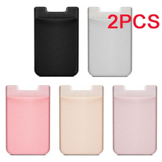 2Pcs Elastic Cell Phone Wallet Credit ID Card Holder Pocket Stick On 3M Adhesive