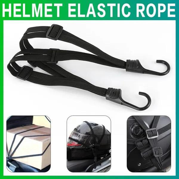 Black Motorcycle Helmet Flexible Rope Universal Luggage Elastic Strap ...