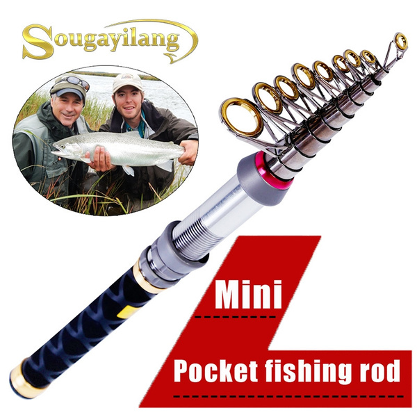 Sougayilang Fishing Rod 1.3-2.4m Mini Portable Carbon Fiber Fishing Rod  Spinning Fishing Rod Telescopic Fishing Rod for Boating Fishing Freshwater  or Saltwater Fishing