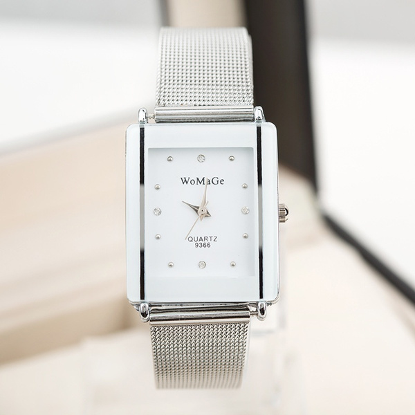 Quartz Silver Rhinestone Watch Rectangle Watches Women Dress Casual  Wristwatch Ladies Clock Hours | Wish