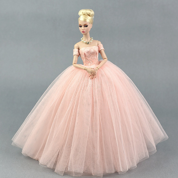 Wedding Dress For Girl Doll Princess Evening Party Clothes Wears Long Dress  Outfit Set For Girl Doll With Veil - OnshopDeals.Com