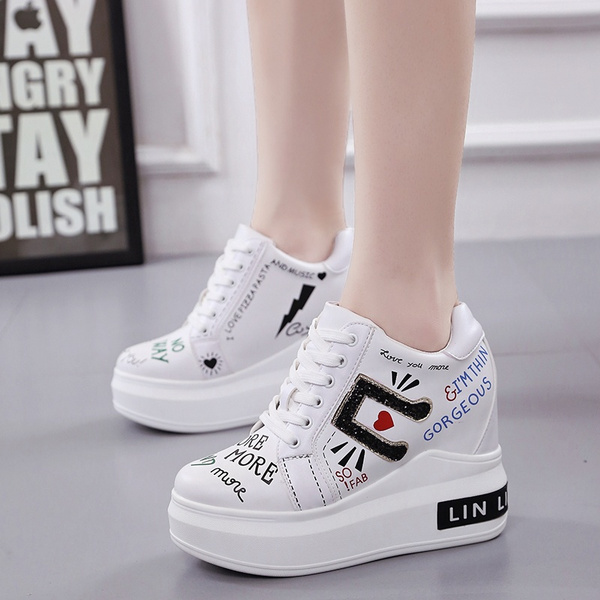 Cute high heel top sneakers