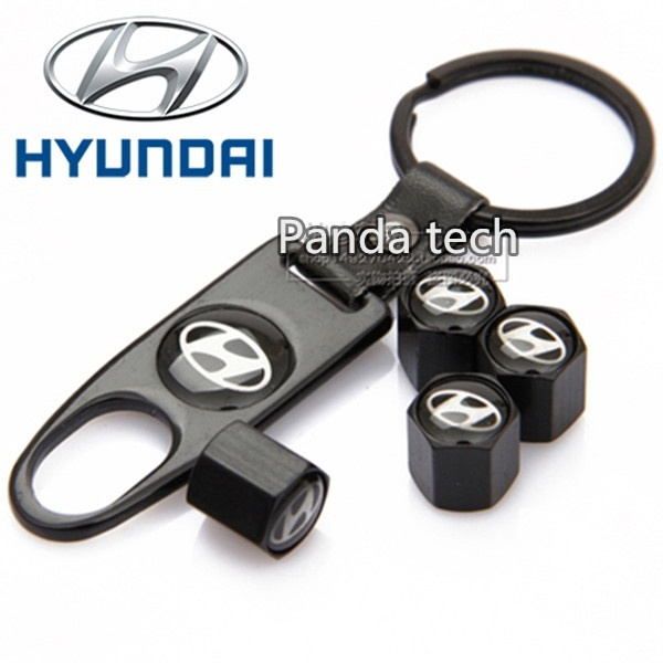 4 x Car Logo Tire Valve Stem Caps for Hyundai iX35 iX45 iX25 i20 i30 Sonata Verna Veloster