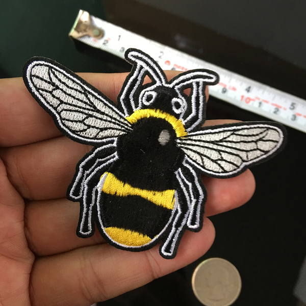 Sew On T Shirt Embroidered Insect Applique Bee Patch Iron On Bumblebee Badge 