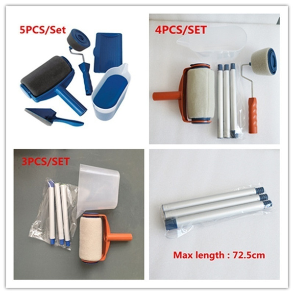 3PCS/4PCS/5PCS Paint Runner Pro Roller Brush Handle Tool Flocked Edger
